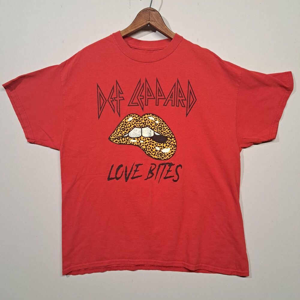 Adult Def Leppard Love Bites Red T Shirt Band Tee XL T Shirt